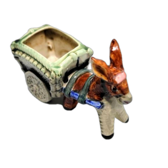 Art Deco donky and cart planter mid century modern collectible occupied Japan - Picture 1 of 7